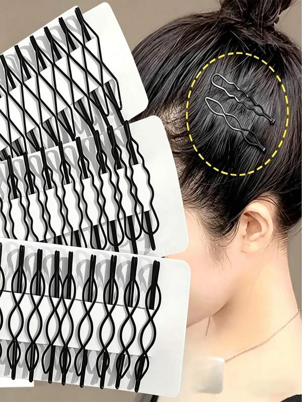 12/6Pcs Matte Black Metal Hair Clips, 6 Non-Slip Styles, Lightweight No-Fade No-Damage, All Hair Holds Bangs Flyaways, Gift For Women&Girls