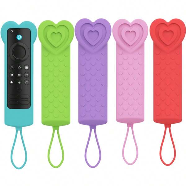 Heart Shape Silicone Remote Cover For The Smaller Alexa Voice Remote 2nd-Gen L5B83H 3nd-Gen L5B83G P4C6EN, Alexa Voice Remote Lite 1st-Gen H69A73 2nd-Gen E4GE9R, Glow In The Dark Remote Case For FireStick Streaming Media Devices Fire TV Stick HD 4K Max Lite Cube Controls (NOT For Fire TV Remote Enhanced/Pro/2024 Version)