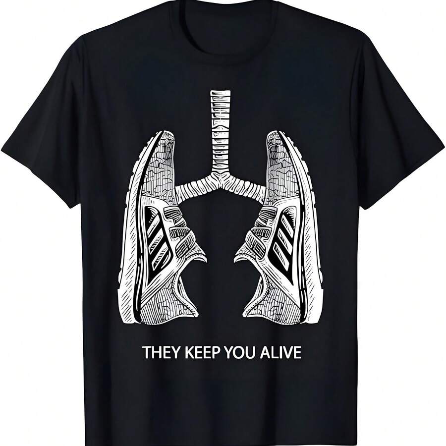 Correr Te mantienen vivo - Miles Runner Zapatos Camiseta - Negro - Ver 1