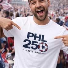 PHL 250 Philadelphia 2026 Jersey | USA 250th Anniversary Soccer Jersey | Philadelphia World Cup Jersey | Minimalist Travel Souvenir - 白色(限黑白款式) - 查看 8