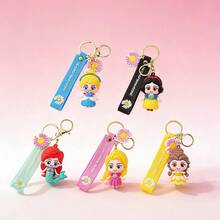 1pc Princess Keychain Pendant, Princess Keychain, Keychain, Mermaid Keychain, Elisa Keychain, Rapunzel Keychain, Belle Keychain, Creative Keychain, Cute Wallet Lanyard Accessory, Bag Accessory, Birthday Gift, Princess Theme Party Gift, Car Accessory, Earphone Case Accessory, Bag Accessory, Best Gift, Cute Gothic, Y2K Keychain - Multicolor - View 10