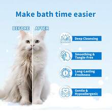 Shampoo 2 em 1 para Gatos Oivolii – Fórmula suave à base de plantas, limpeza profunda, fragrância fresca e duradoura, amacia e dá brilho à pelagem, mantém a maciez e o brilho, para higiene de gatos, 100 ml - 100ml - Ver 3