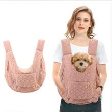 Ein robuster, verstellbarer, nach vorne gerichteter Haustierrucksack aus Polyester, geeignet für kleine und mittelgroße Hunde, Katzen und Kaninchen. Maschinenwaschbar, gepolstert, mit abnehmbaren Riemen und Schnallen. - Khaki - Übersicht 3