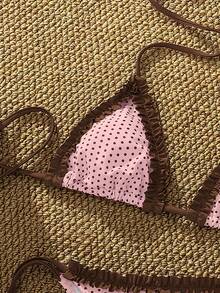 PEPPERMOLLY Women's Sexy & Fashionable 2 Pieces Swimwear, Blue Bikini Set For Summer Beach Vacation - Pinkish Brown - View 5