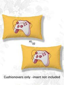 2pcs Retro Gaming Console Pattern Velvet Soft Decorative Pillow Covers, Digital Printing, Home Decor Cushion Covers For Sofa, Living Room, Bedroom, Without Pillow Insert - Multicolor - View 11