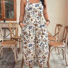 Plus Size Women's Elegant Striped Pocket Jumpsuit, Suitable For Work And Commute, Spring/Summer - Albaricoque - Ver 1