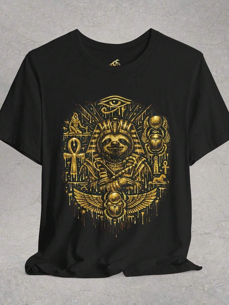 Pharaoh otro T1S1Hirt, jeroglífico egipcio WildL1L1ife Grfico T1EE, Dark Animal Art, otro Rega1lo de Amantes.