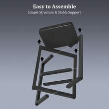 Juego de 4 taburetes de bar modernos y cómodos – Altura de mostrador de 24.6", sin respaldo, tapizados en cuero PU, estructura en X de metal y reposapiés – Asientos duraderos para cocina, comedor o barra de hogar - Negro - Ver 5
