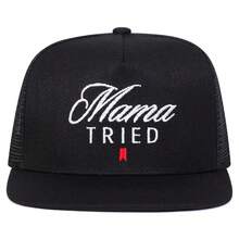1顶男士MAMA TRIED棒球帽，刺绣字母设计，街头嘻哈时尚休闲帽，适合春季、秋季、旅行、海滩度假 - 多色 - 查看 5