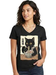 Camiseta Divertida de Gato para Mujeres, Hombres y Niños, Regalos para Amantes de Gatos, Camisetas con Memes de Gatitos - Negro - Ver 4