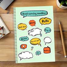 Spiral Bound Notebook | Vibrant Creative Design, Includes Positive & Friendly Phrases - Can Be Used To Highlight Notes, Express Mood, Encourage Yourself Or Others. (High Quality Paper | 25 Sheets 50 Pages) - Rectangle - View 4