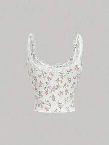 Camiseta de mujer con parche de encaje y decoración de lazo - Multicolor 2 - Ver 9