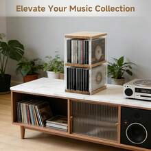 Wood CD DVD Storage Rack 8.2x5.9x12.4 Inches Desk Organizer Holds 30 CD Cases 55 DVDs 130 Discs CD & DVD Storage Solution - 1 Acrylic CD Rack - View 4