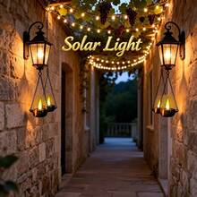 6pcs Solar Powered Flameless LED Candles, Outdoor Patio Decor Lights, Holiday Atmosphere Lights, Valentine's Day Gift, Polished Metal Surface, Suitable For Indoor/Outdoor Garden, Terrace, Party Decoration, Christmas And Halloween - 2 Packs - View 4
