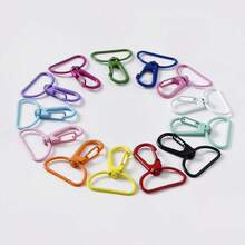 10pcs Colorful Baked Paint Round Tail Hook D-Shaped Buckle With Semi-Circular Bottom Connection Buckle Keychain, Diy Handcrafted Accessory Hanging Buckle Plate Buckle, Suitable For Backpack Keychain Connection Ring, Mobile Phone Chain Pendant Buckle, Belt Rope Connection - Round Tail Hook - View 9
