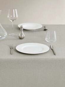 1 pieza Juego de Mantel y Servilleta Decorativo Versátil de Poliéster y Algodón Negro & Gris, Adecuado para Decoración de Vacaciones y Uso Diario - Gris - Ver 4