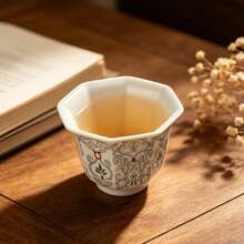1个100毫升中东流行手持陶瓷浓缩咖啡杯，迷你尺寸，传统阿拉伯节日 - 彩色 - 查看 2