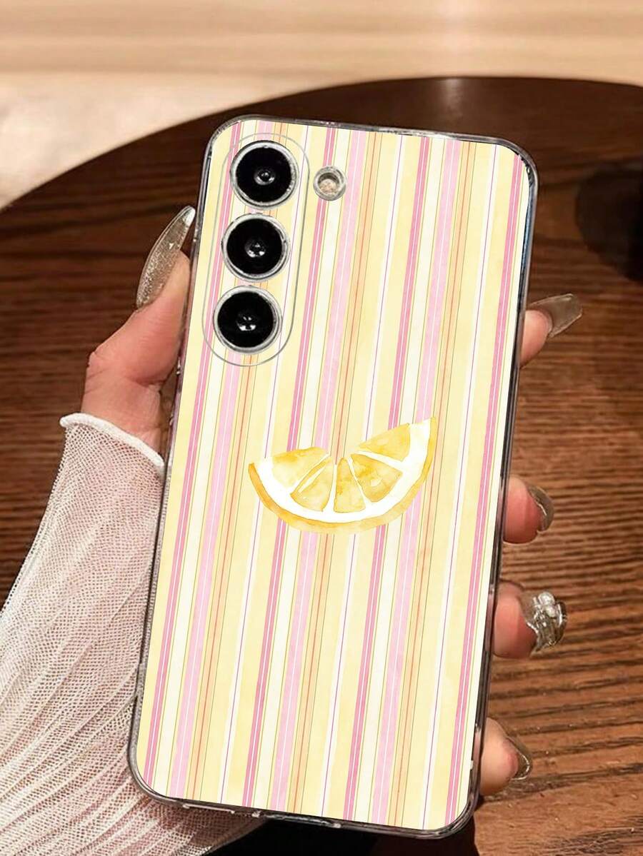 1个创意个性化条纹柠檬透明软保护壳，兼容华为、荣耀、Galaxy A04e/12/A13/A14/A34/A50/A52/A53/A54/S21/S22/S23/S24/S25/S25Ultra/S25FE/S26/S26 Plus/S26 Ultra/S26 Edge/6A/7A/8A、12T/13T/15T/15T Pro - 無色 - 查看 1