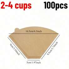 SOKANY 100 lembar Kertas Saringan Kopi Berbentuk V dan Kerucut, Terbuat dari Bubur Kayu Alami Tanpa Pemutih, Tahan Lama dengan Tekstur Berkualitas Tinggi, Cocok untuk Alat Seduh Kopi Pour-Over dan Mesin Kopi Amerika, Sempurna untuk Menyeduh Kopi. Penting untuk Minum Teh Sore di Kantor dan Rumah. - Kertas saring kopi - View 11
