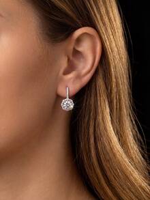 1 Đôi bông tai Moissanite vĩnh cửu lấp lánh 1 carat, chất liệu bạc S925, bông tai cưới sang trọng, quà tặng sinh nhật, kỷ niệm cho bạn thân. - Hoa tai Brilliant Time Moissanite - 1ct - Xem 8