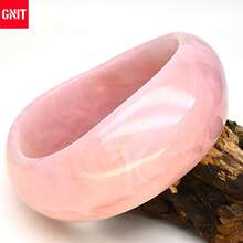 GNIT 3 buah Gelang Lebar Resin Gaya Y2K Warna Emas untuk Wanita, Set Gelang Pernyataan Mode yang Dapat Ditumpuk dengan Dekorasi Marmer & Foil Emas - Bubuk transparan merah muda, emas - View 13