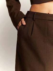 Haute Minifalda sólida casual y versátil para citas/viajes de mujer - Gris - Ver 10