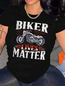 La vida de los motociclistas importa - Camiseta de mujer para motociclistas - Negro - Ver 1