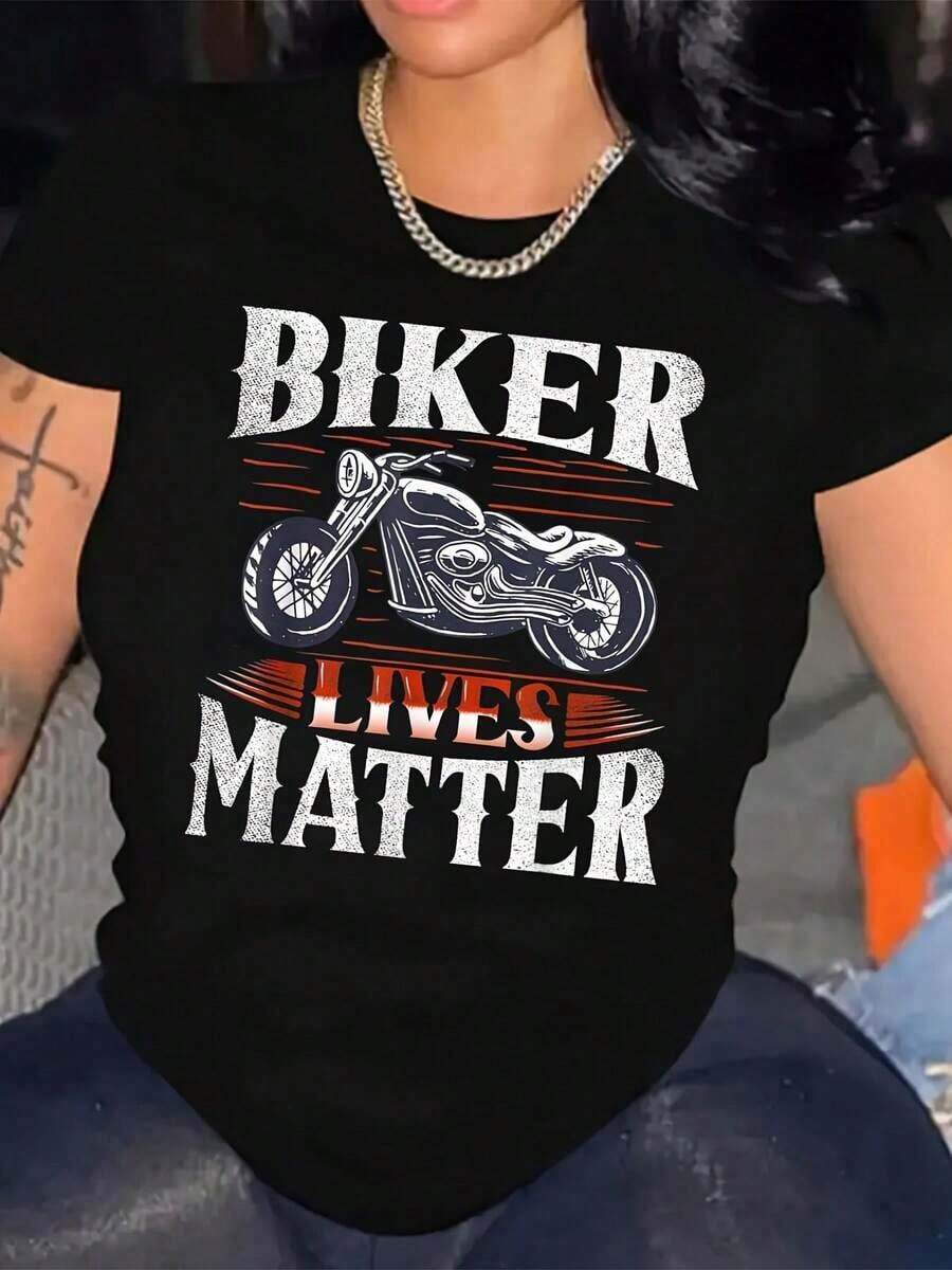 La vida de los motociclistas importa - Camiseta de mujer para motociclistas - Negro - Ver 1
