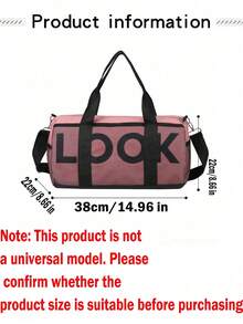 1个可折叠肩带防水健身包，尺寸38x22厘米/15*8.6英寸，轻便带内袋，适合旅行、运动、健身、周末出行、舞蹈等场合，粉色 - 彩色 - 查看 4