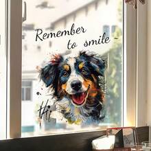 1Pc Kids Room Window Stickers, Self-Adhesive Cartoon Dogs Wall Decals, Funny Animal Window Decor For Children's Bedroom, Playroom, Nursery, Easy To Apply & Remove - Multicolor - View 9