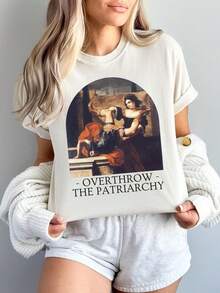 F1111eminista T1EE, Cla1ssiC1Al Art History, Elisabetta SI1rani S1Hirt, OverH1Row The P1atriarchy, Anti m1aga CH1Ristian NationaliS1M - Blanco - Ver 2
