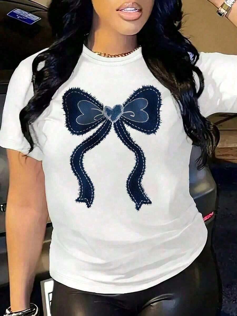 GiftGiftYOKASA Camiseta de manga corta y cuello redondo para mujer.Estampada de leopardo, letras, dibujos animados, frutas, flores, plantas tropicales y mariposas.1 pcs,180g Pure Heavy,95%Polyester 5%SpandexSoftSoft - YH157-BLANCO - Ver 1