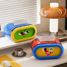 Kids Tissue Box Cover, Adorable Adjustable Expression Tissue Box For Children– Spring Supported Fun For Any Mood - Multicolor - View 4