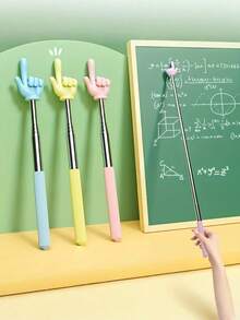 6pcs Kids Teaching Conducting Telescopic Stainless Steel Pointer, Dual-Finger Pointing Stick, Reading Learning Pointer, Suitable For Home Or Classroom Use, School Supplies, Office Supplies, Back To School - A - View 7