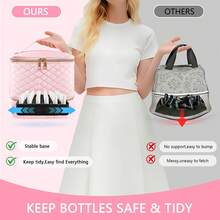 Stylish Nail Polish Organizer Bag, Handheld Double Layer Organizer, Holds 30 Bottles (15 Ml/0.5 Floz) With Adjustable, Dividers For Nail Polish Small Manicure Lamp Manicure Tools Essential And Travel,  Daily Travel Use Makeup Bag Storage Makeup Case - View 10