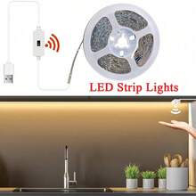 Acosh Neon 1pc 5V Lamp USB Motion LED Backlight TV Kitchen LED Strip Hand Sweep Waving ON OFF Sensor Light Diode Lights Double-Sided Tape - Warm white light - View 2