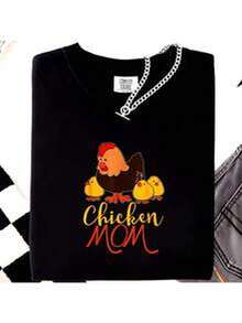 Chicken Mom Hen y ChiC1KS Funny Chickens - Negro - Ver 2