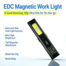 Ultra-Thin Flashlight, Compact Portable Mini Bright Rechargeable Long-Lasting Pocket Lamp For Auto Repair And Maintenance With Magnetic Adsorption - Portable Flashlight - View 1