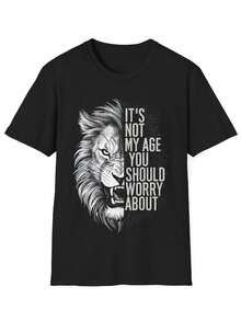 Ageless Roar T1S1Hirt MA1Jestic Lion Graphic T1EE para Motivacin. - Negro - Ver 2