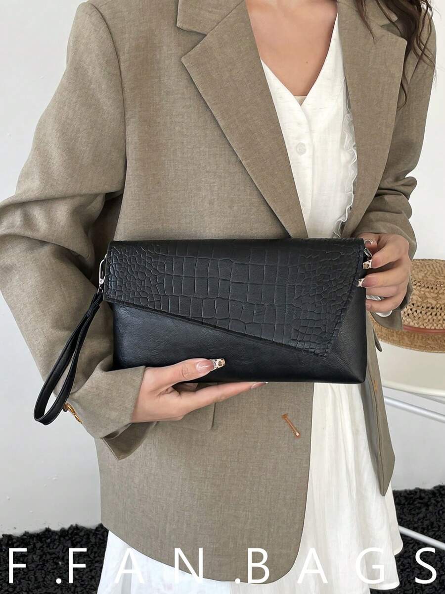 Women's Fashion Minimalist Versatile Clutch - Black - View 1