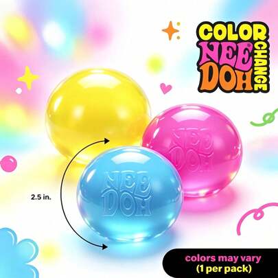 Schylling Color Change Stress Ball 2.5 Inch, 1 Pack Super Soft Squishy Squeeze Toy, Mood Changing Fidget Toy For Anxiety Relief, Camping Gear & Outdoor Fun