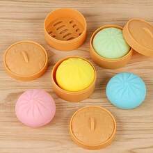 1/4pcs Set Of 5 Assorted Colorful Dumpling Stress Balls, Perfect For Halloween Activities, Pranking, Play, And As Squeeze Toys For Birthday Party Favors Or School Carnival Rewards - 黃色 - 查看 4