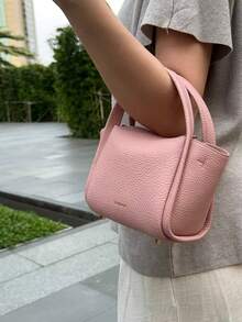 Bolso de hombro de moda nuevo de Songmon, bolso cruzado ligero y duradero de cuero suave, bolso tote mini de forma ovalada, adecuado para ir al trabajo, salidas diarias, citas, viajes cortos, con sensación de lujo - Rosa - Ver 11