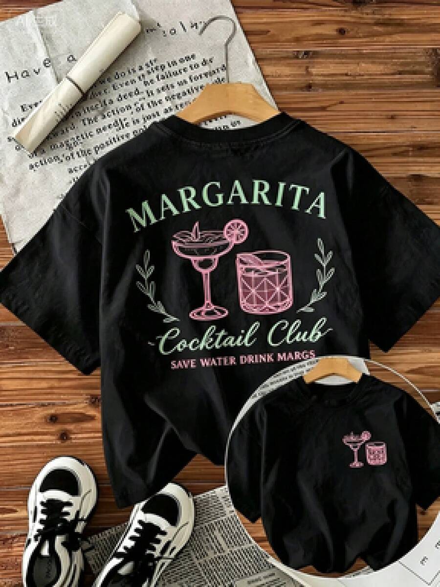 Stylish Unisex T-Shirt With Tropical Print, Ideal For Holidays, Halloween Parties, And Mexican Independence Day - 黑色 - 查看 1