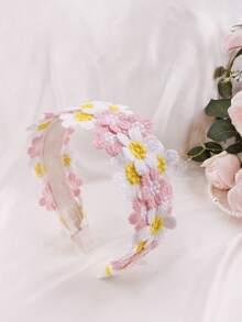 1 buah Bando Bunga Daisy Warna-warni, Bando Serbaguna Gaya Pedesaan yang Segar - A - View 5