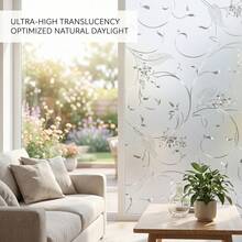 1Roll Window Privacy Film Static Cling Non-Adhesive Window Film Frosted Glass Bathroom Door Decoration Privacy Covering - Wheat - View 3