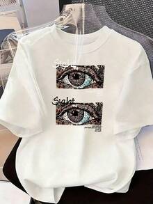 Stylish And Aesthetic Short-Sleeve T-Shirt, Fashionable Short-Sleeve T-Shirt For Spring And Summer 2026, Made In Mexico, 180 Grams. Cartoon Print, Couple Design, Suitable For Indoor Or Outdoor Wear. Crew Neck, Unisex, Ideal For Office And Leisure. One-Piece Pack. - WH-P631577SLNDXZGY451 - 查看 2