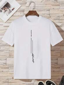 Camiseta de Hombre con Estampado de Letras - Blanco - Ver 2