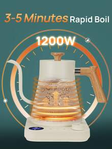 Brutelle Ấm đun nước điện hình chữ V 60ml, ấm đun nước điện vòi thon, ấm đun nước điện điều chỉnh nhiệt độ, có thể nghiêng, công suất 1200W, làm nóng nhanh, tự động tắt, chức năng giữ ấm một chạm, chất liệu thép không gỉ, dung tích 900ml, có van điều chỉnh lưu lượng nước. Thích hợp sử dụng trong nhà bếp và góc pha cà phê. - Xem 6