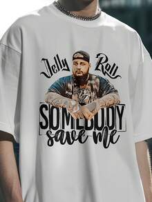 Jelly Roll Somebody Save Me Ccert Style T-Shirt - White - View 1